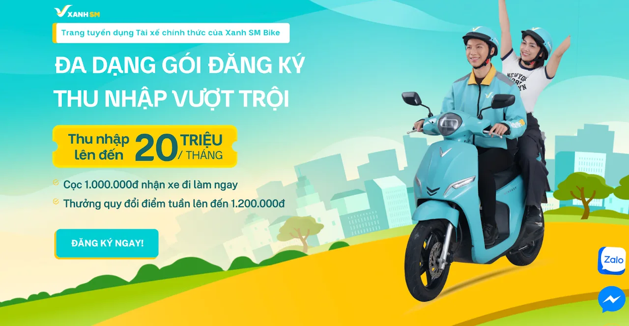 Đăng Ký Tài Xế Xanh Bike